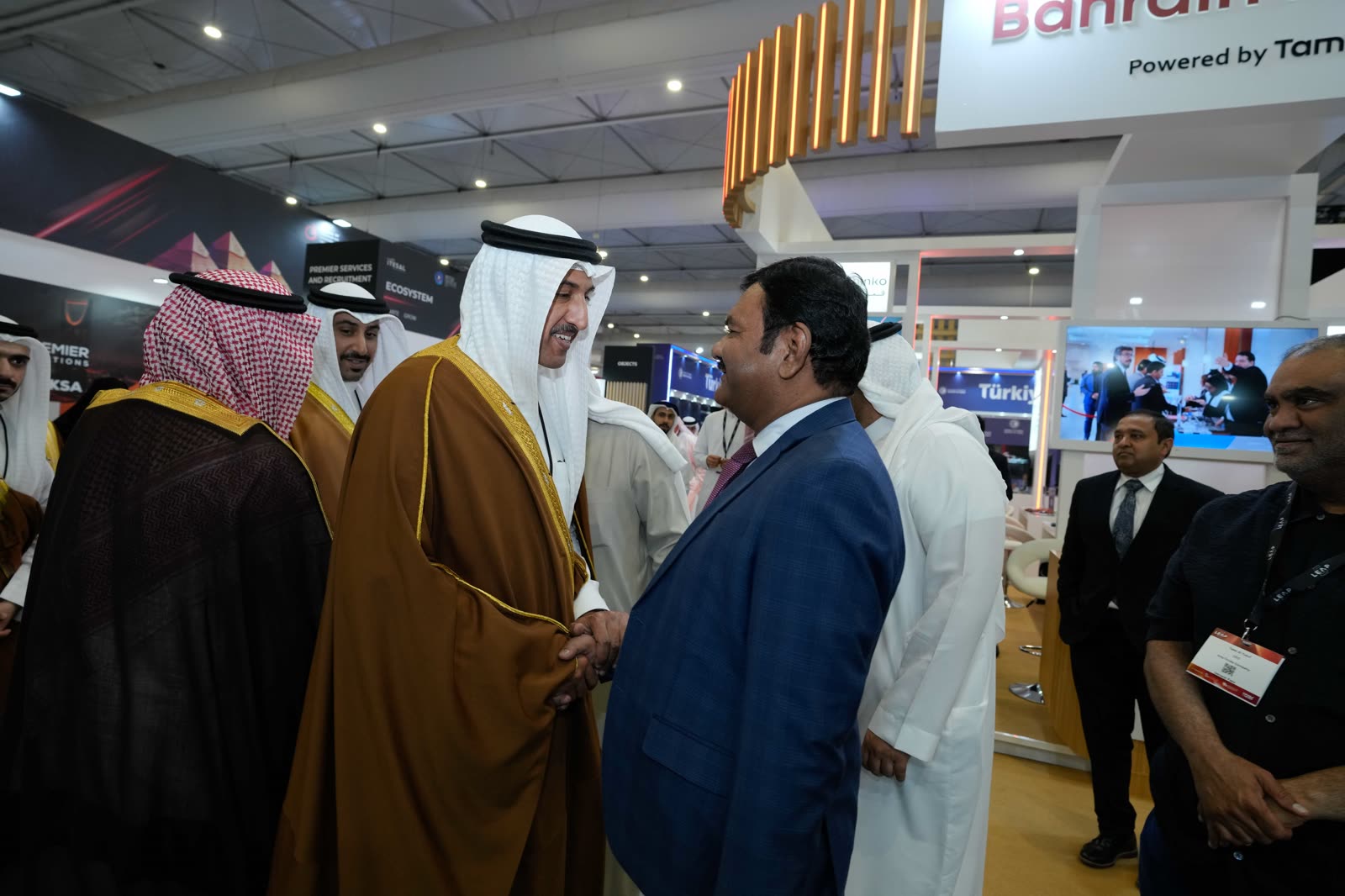 H.E. Dr. Shaikh Abdullah bin Ahmed Al Khalifa touring the ACME booth at LEAP 2026